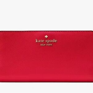 Kate Spade Madison Large Slim Wallet, Ruby Red EUC